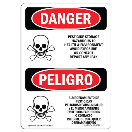 OSHA Danger, 12 Height, 18 Width, Rigid Plastic